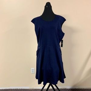 New XL Navy Fit & Flare Dress New York & Company